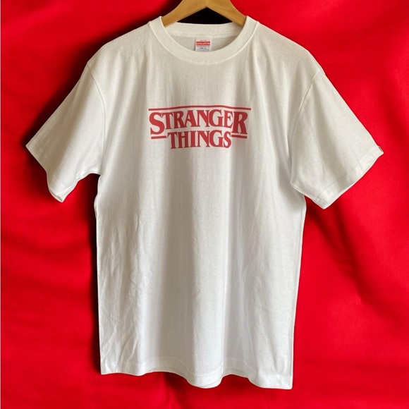 Stranger Things Official Merch White T-Shirt w Red Writing | Women’s Small - Picture 1 of 1